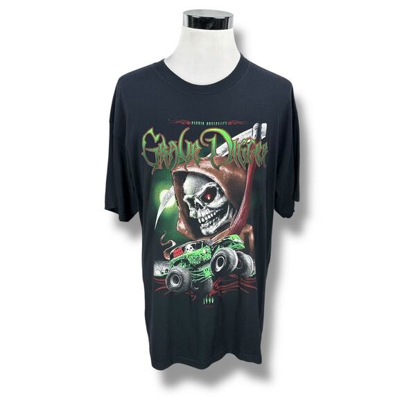 Vintage Grave Digger Monster Truck T-Shirt Men’s 2XL XXL Black 1996 Skull Reeper - Picture 1 of 8